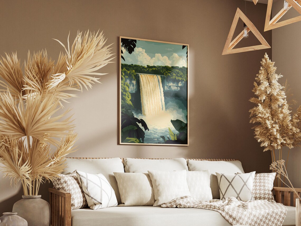 Kaieteur Falls Guyana Golden Waterfall Jungle Landscape Poster - Image 3