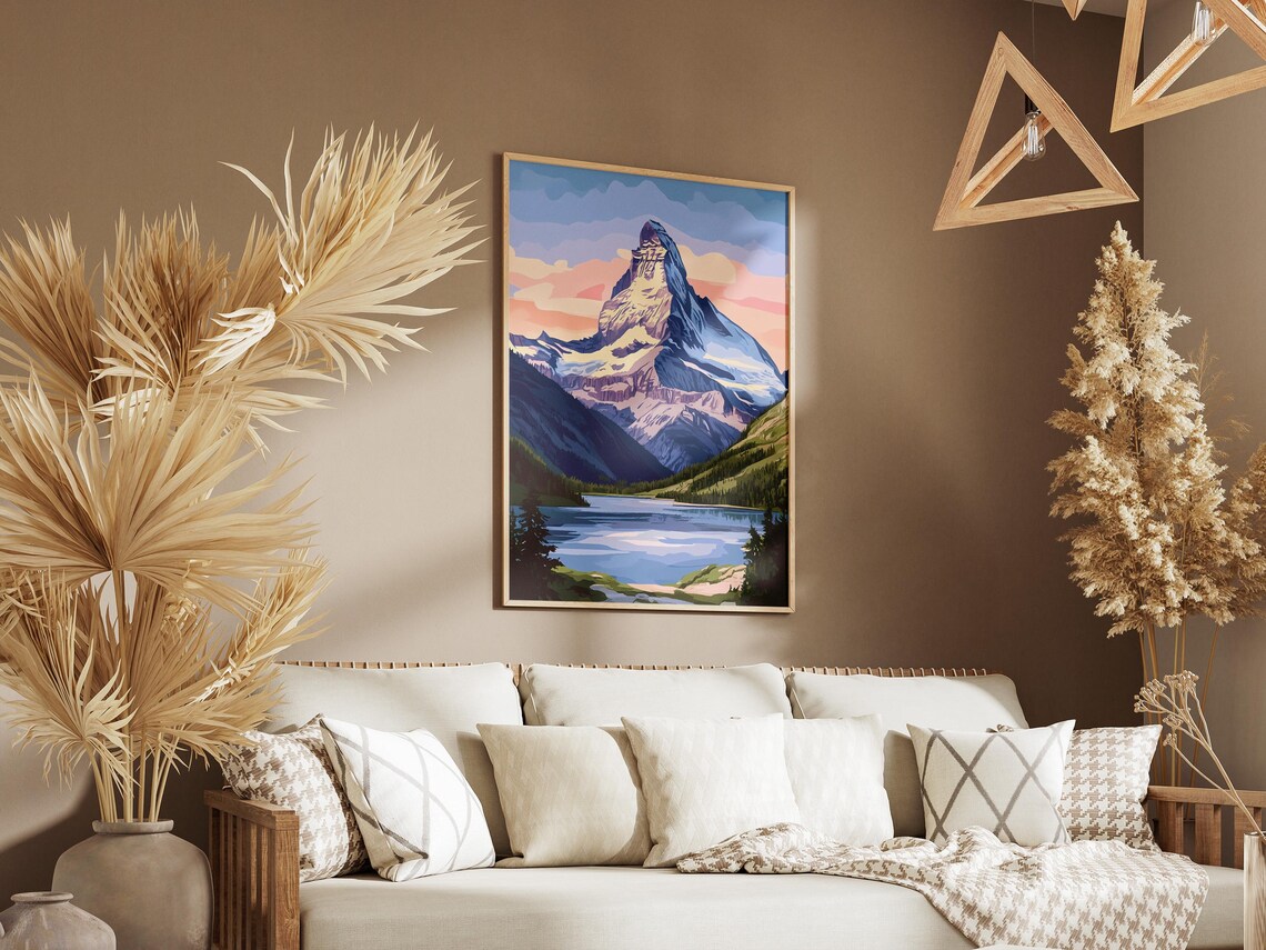 Matterhorn Switzerland Alpine Peak Over Mountain Lake Poster - Image 3
