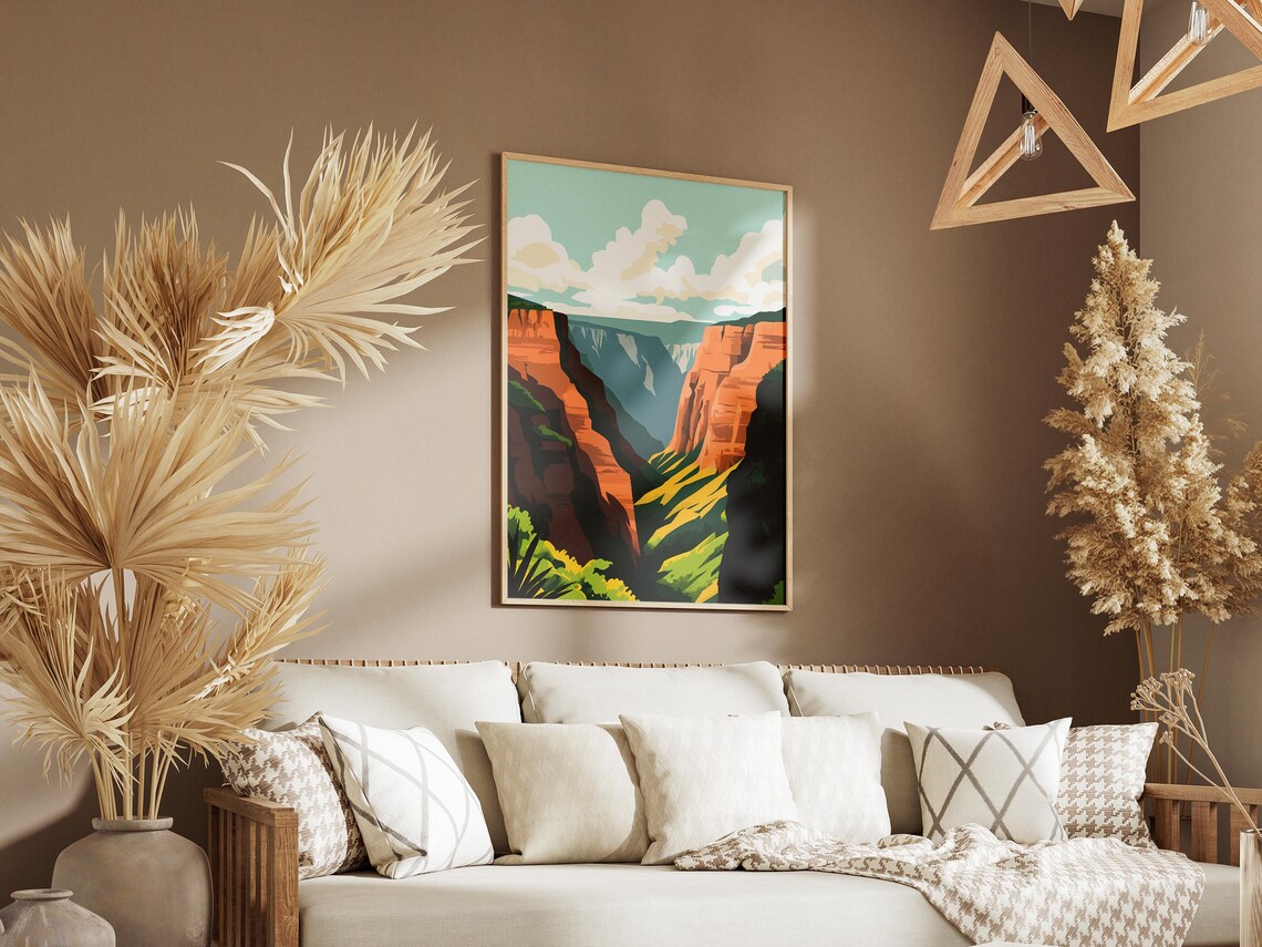 Waimea Canyon Kauai Hawaii Dramatic Red Gorge Vista Travel Poster - Image 3