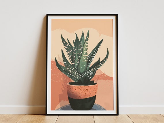 Boho Plant Illustration Print Minimalist Bohemian Home Decor Wall Art Abstract Plant Art Print Poster