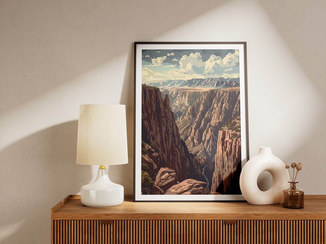 Black Canyon of the Gunnison National Park Deep Gorge Vintage Poster - Image 2