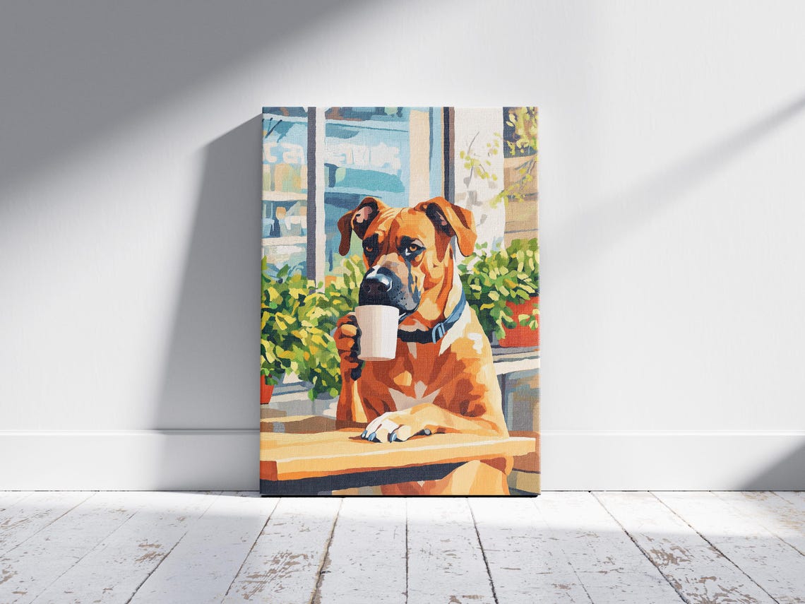 Great Dane Coffee Poster Funny Dog Cafe Wall Decor Animal Gift - Image 2