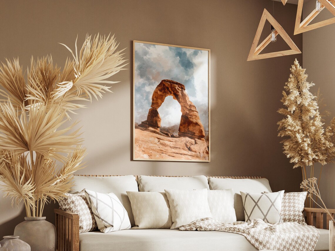 Arches National Park Delicate Arch Watercolor Desert Sky Poster - Image 3