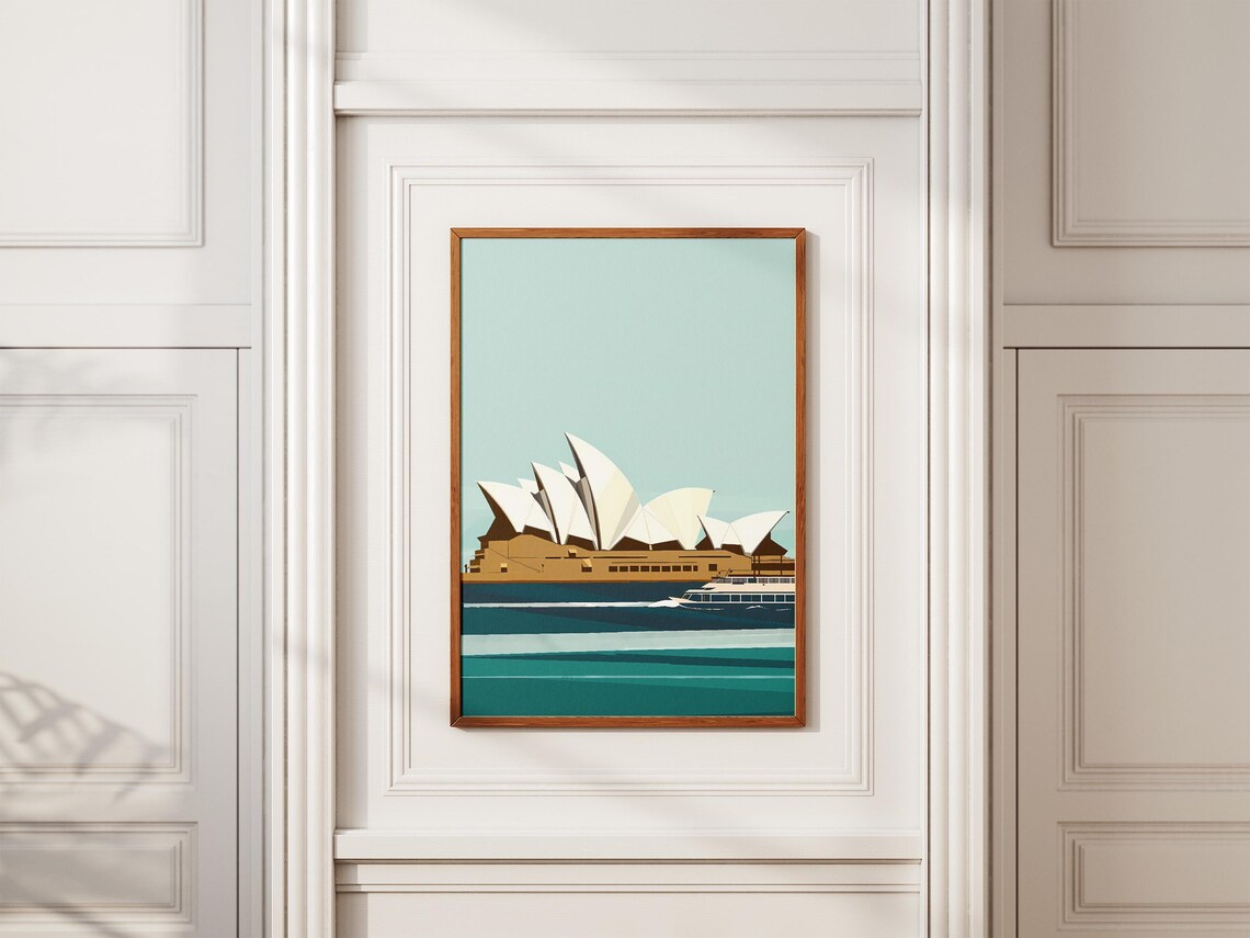 Sydney Opera House Minimalist Travel Poster with Harbor View - Image 2