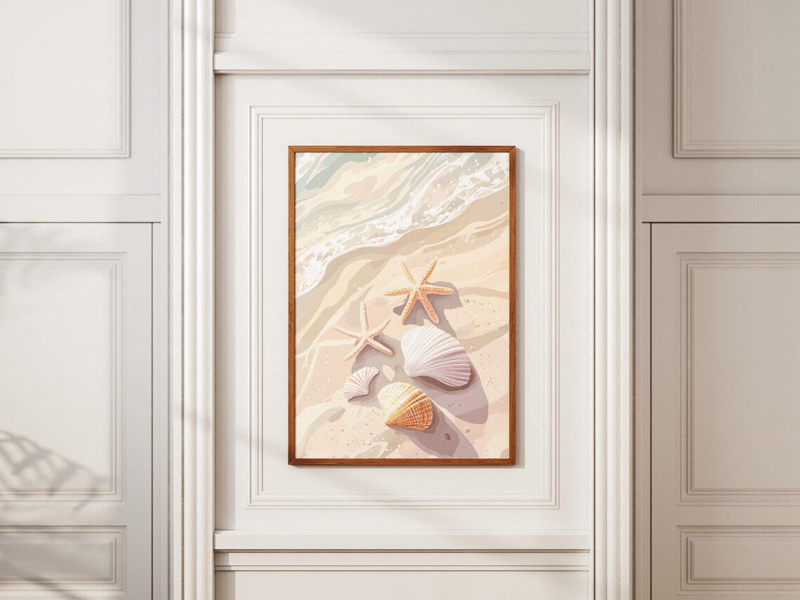 Seashell Starfish Beach Poster Coastal Summer Ocean Wall Art Print Home Decor Room Nautical Boho House - Image 2