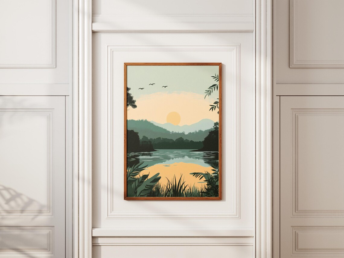 Chitwan National Park Nepal Sunrise River Jungle View Poster - Image 2