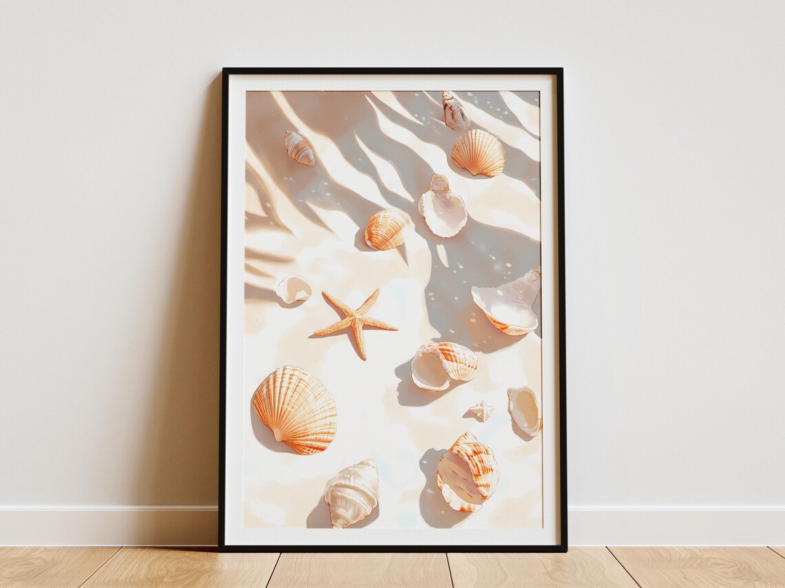 Beach Shells Starfish Summer Coastal Poster