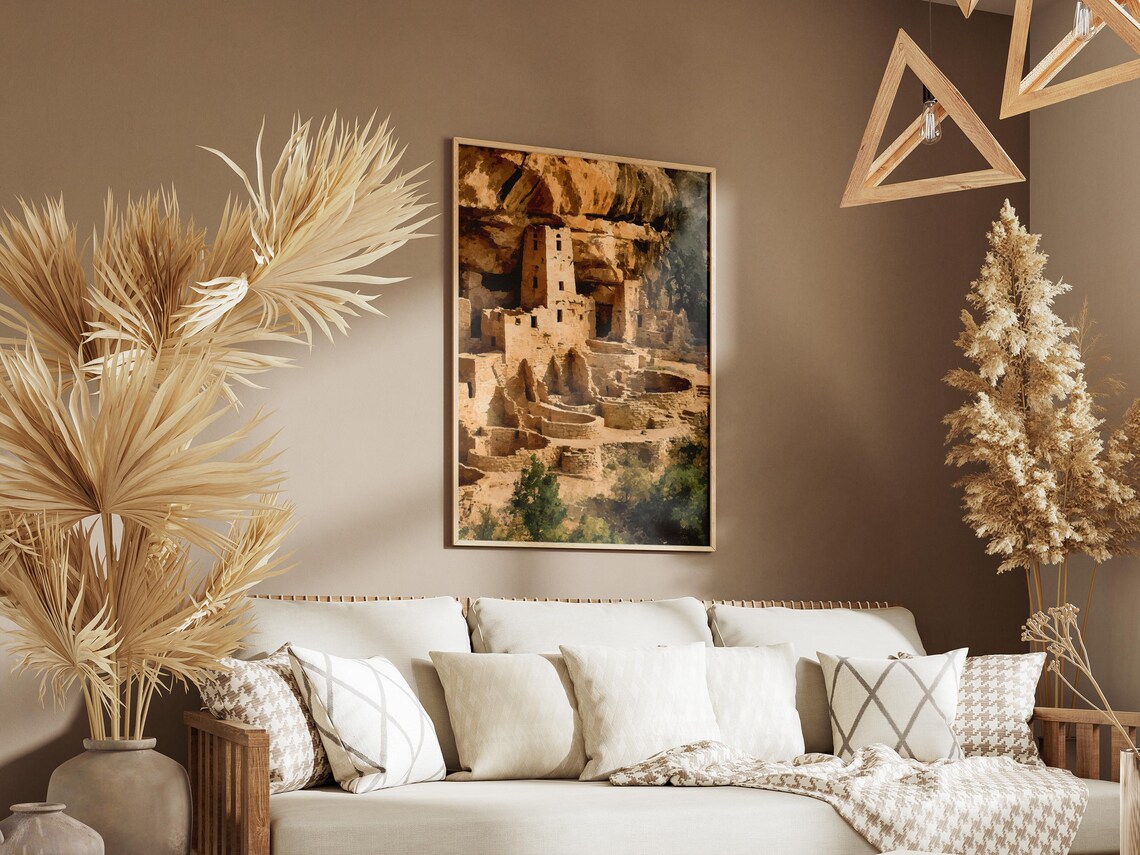 Mesa Verde National Park Cliff Palace Ancient Ruins Art Poster - Image 3