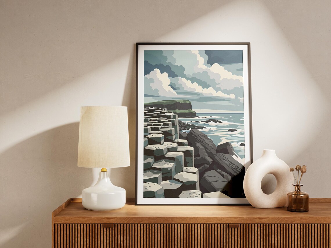 Giants Causeway Hexagonal Northern Ireland Basalt Coast Travel Poster - Image 2