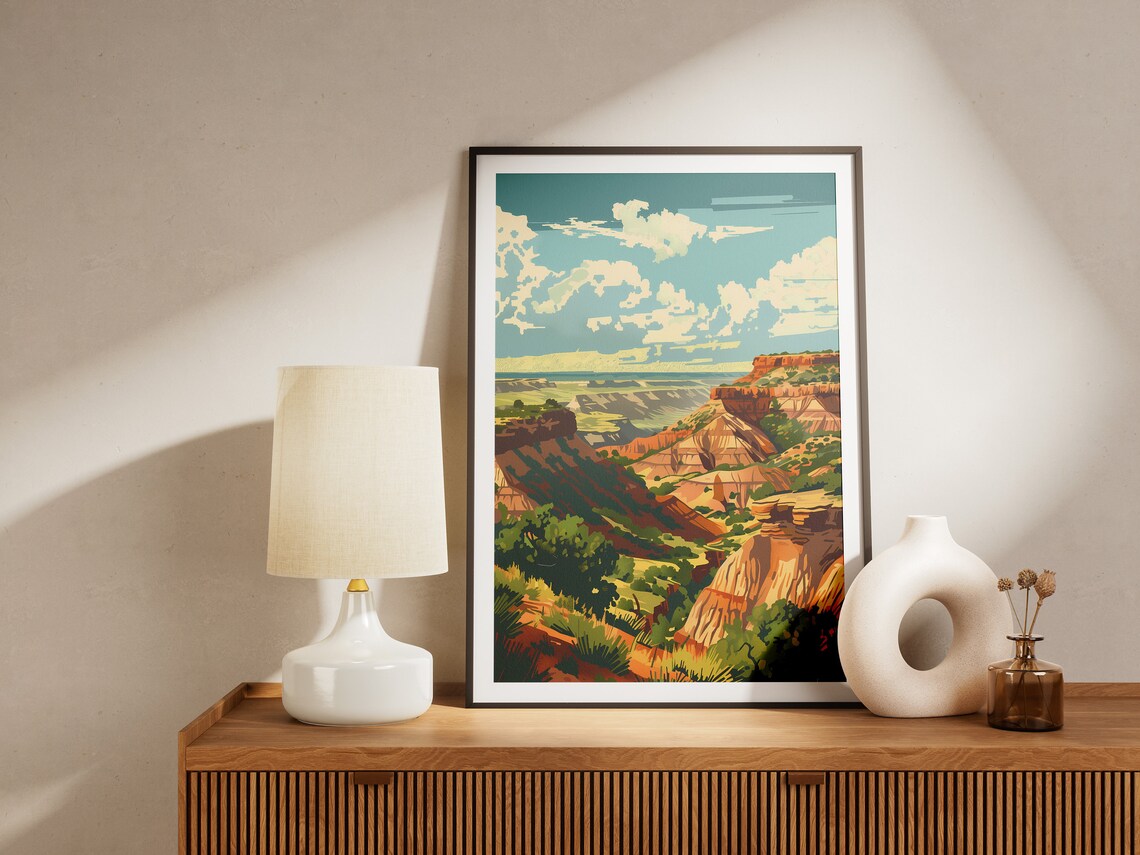 Theodore Roosevelt National Park Badlands Overlook Vintage Travel Poster - Image 2
