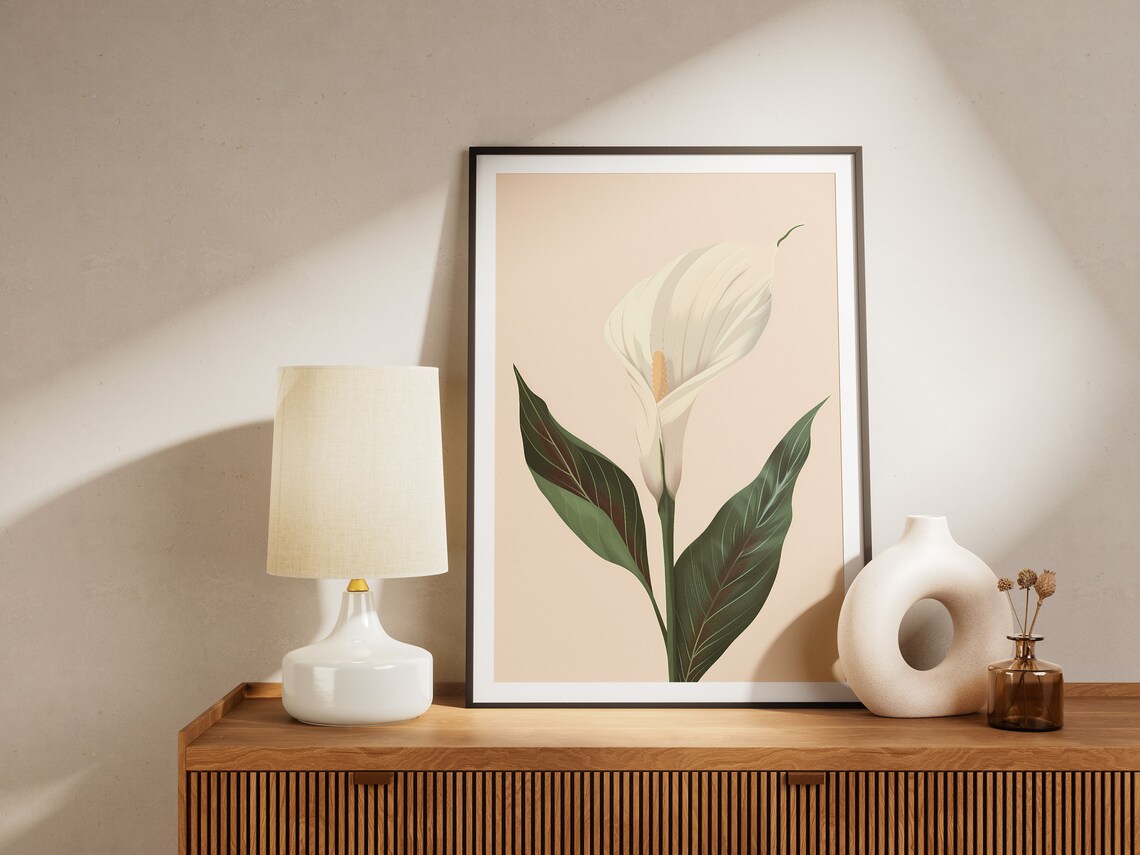 Peace Lily Poster, Minimalist Botanical Art Print - Image 2