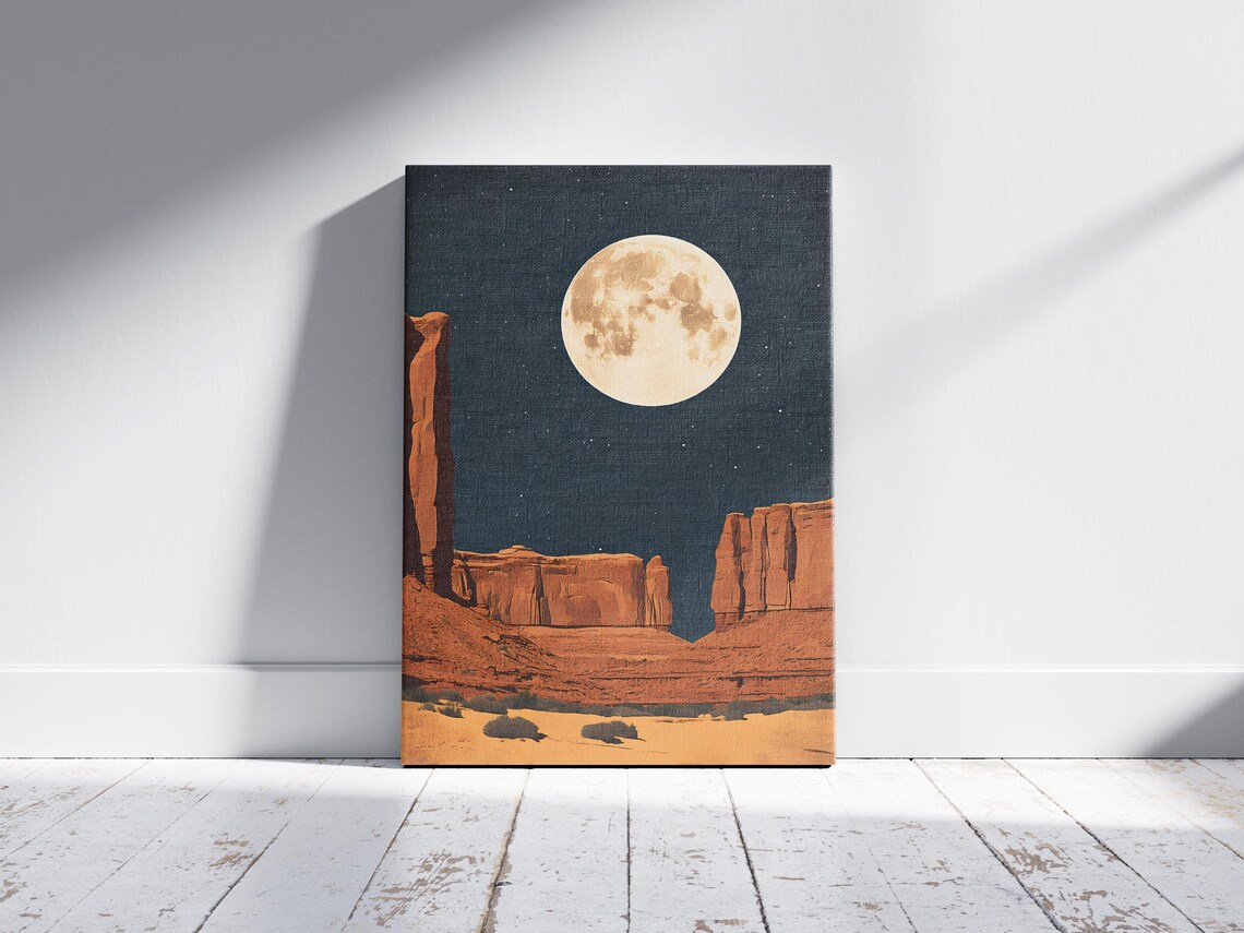 Arches National Park Moonlit Red Rock Spires in a Desert Night Sky Poster - Image 2