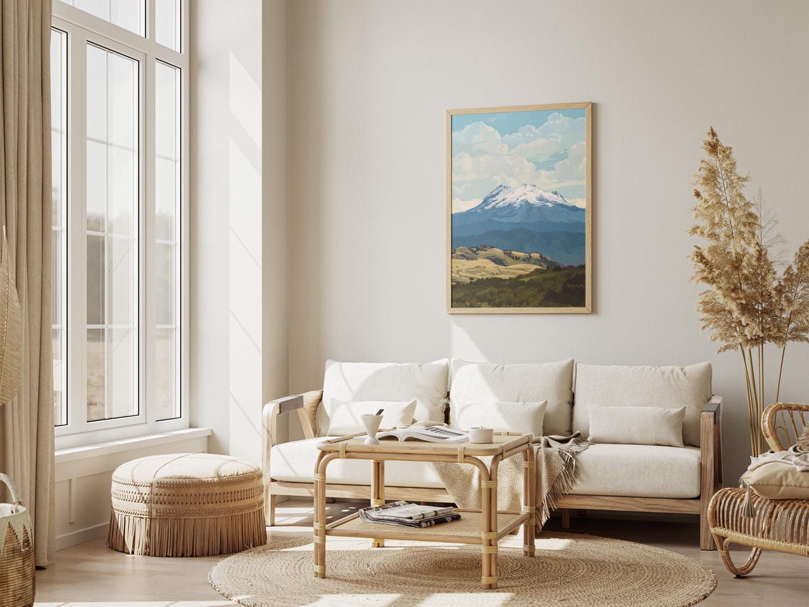 Antisana Volcano Ecuador Layered Blue Mountain Ridges Poster - Image 4