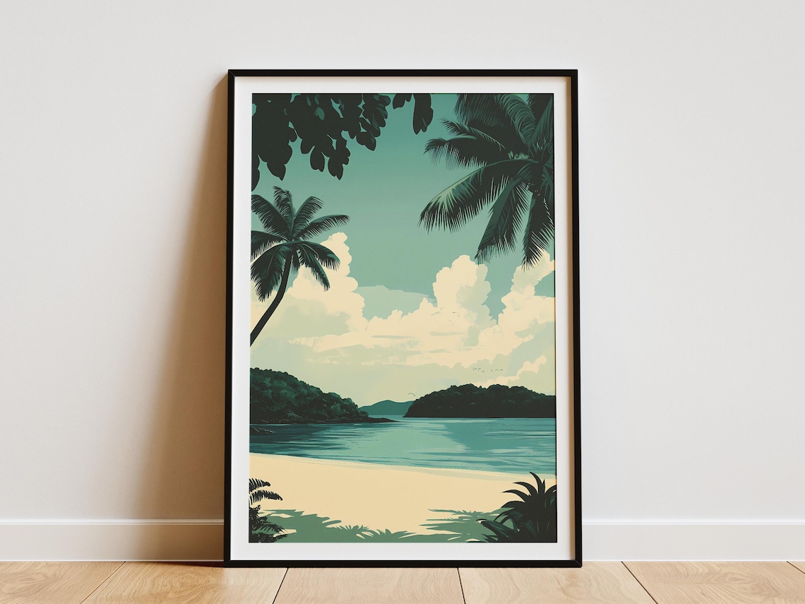 Coiba National Park Palm Canopy White Sand Bay Panama Poster