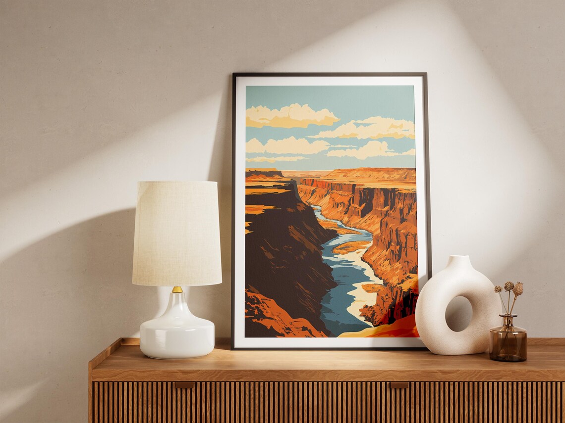 Fish River Canyon Namibia Rust Red Rock River Gorge Vintage Poster - Image 5