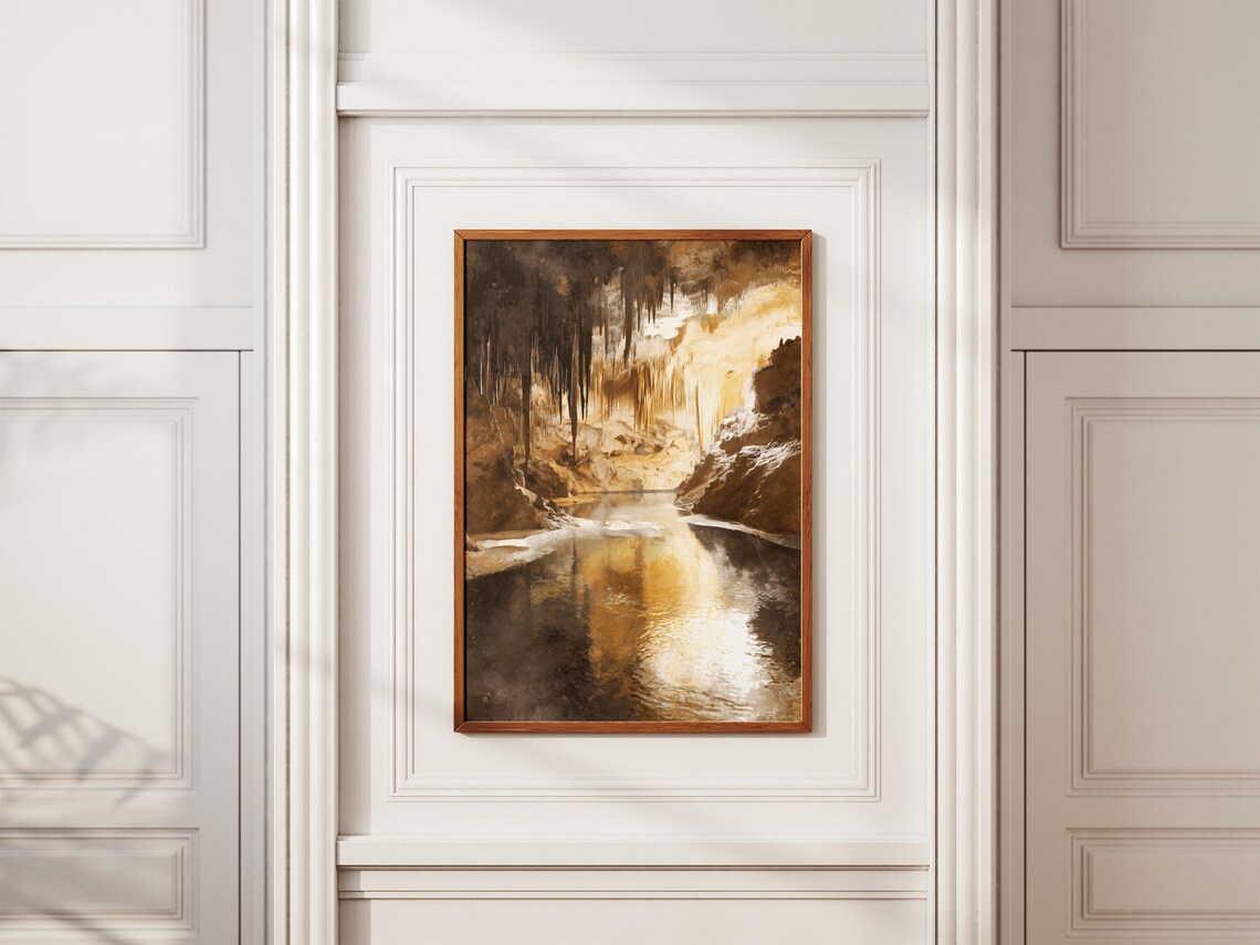 Mammoth Cave National Park Stalactite Underground Lake Art Poster - Image 2