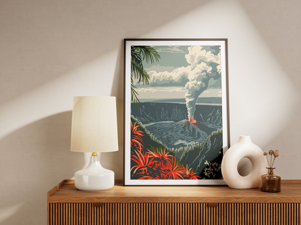 Hawaii Volcanoes National Park Erupting Vintage Travel Poster - Image 5