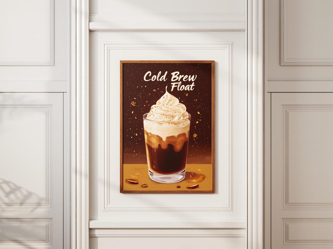 Cold Brew Float Whipped Cream Dark Chocolate Menu Style Poster - Image 2