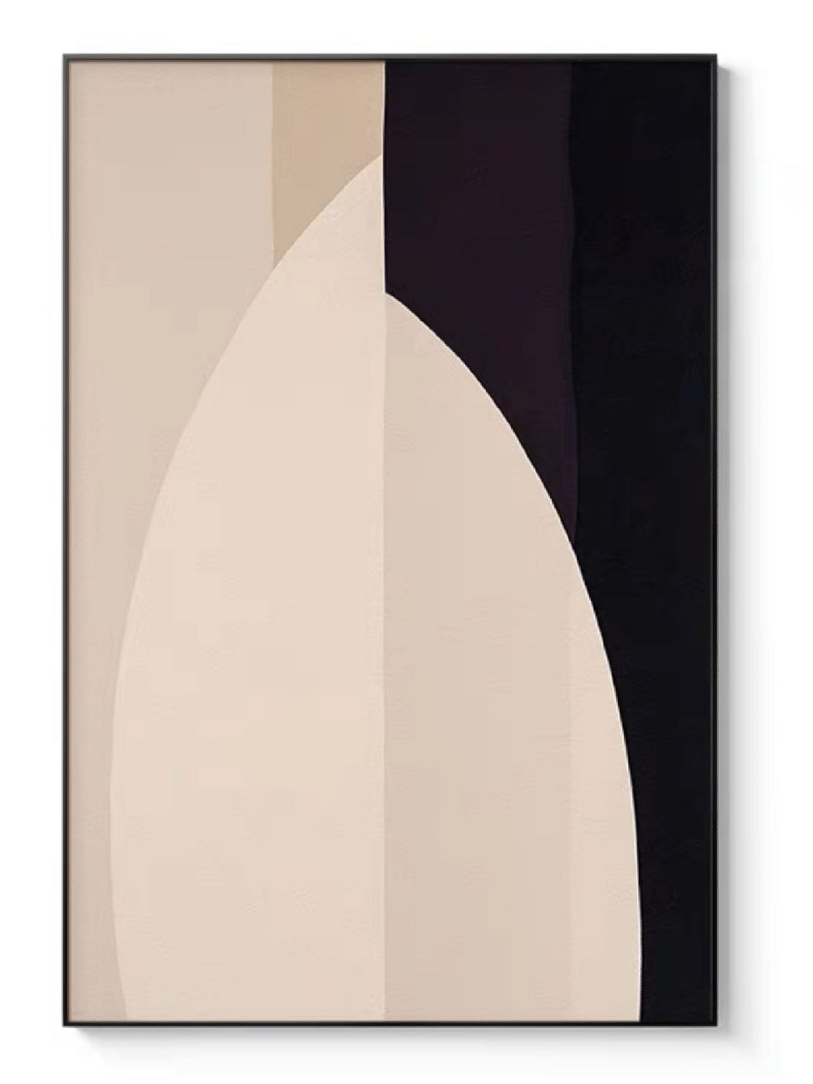 Original Abstract Painting On Black And White Abstract Painting Minimalist Abstract Painting Black White Wall Art Gray Beige Painting - Image 3
