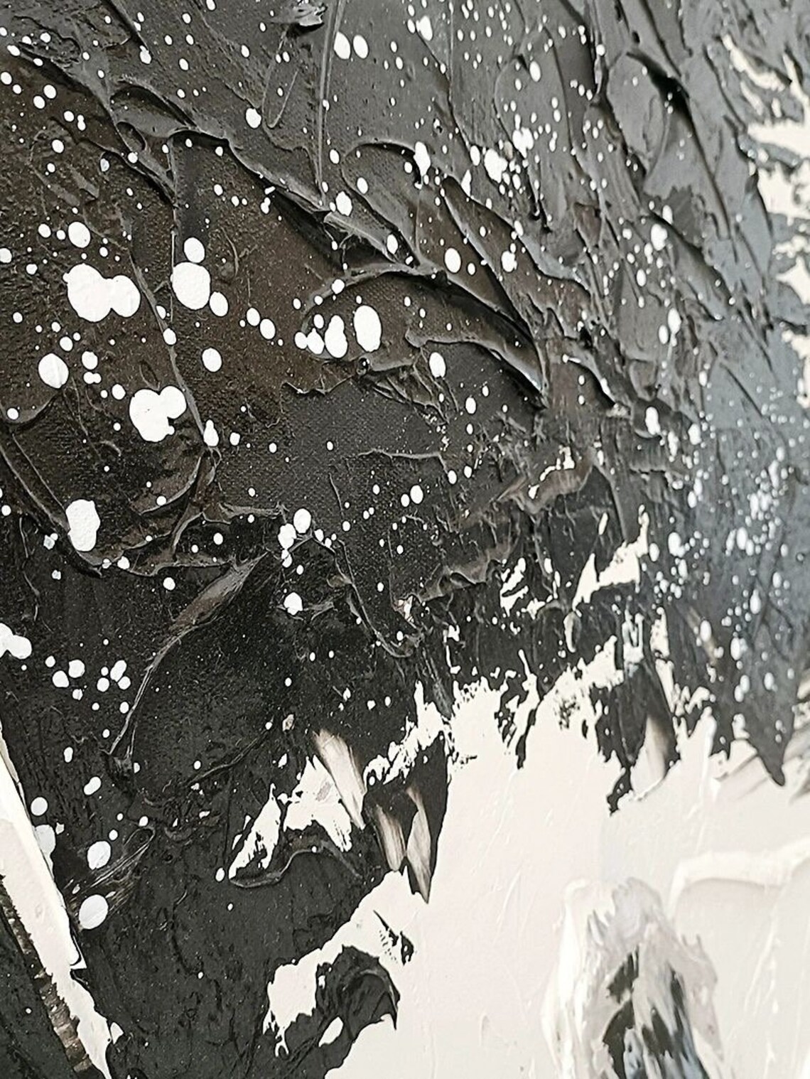 Black And White Abstract Art Black And White Painting Black And White Wall Art Black Textured Wall Art Black And White 3d Textured Wall Art - Image 5