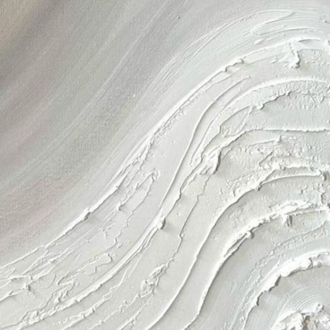 Wide Gray White Sweeping Brush Wave Texture Abstract Wall Poster - Image 4