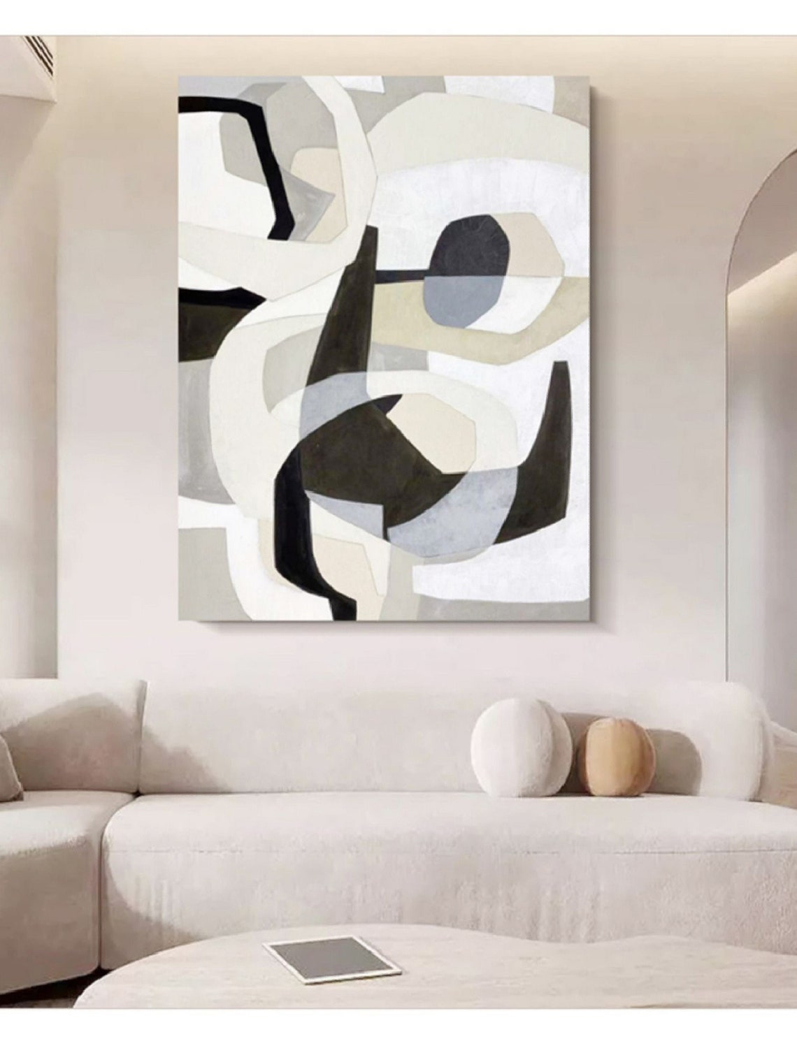 Sweeping Black Brushstrokes on White Minimal Abstract Poster - Image 4