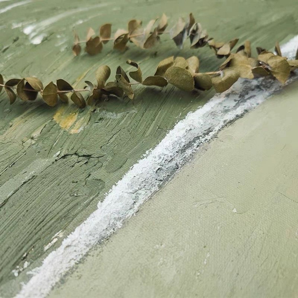 Sage Green Silver Wave Band Abstract Modern Elegant Art Poster - Image 5