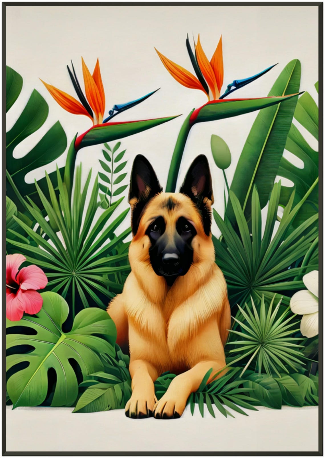 German Shepherd Tropical Botanical Garden Noble Guard Dog Poster - Image 5