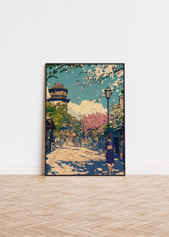 Japanese Artful Wall Art Print Cherry Blossom Poster Home Decorator Print Sakura Flowerful Art Unframed Print