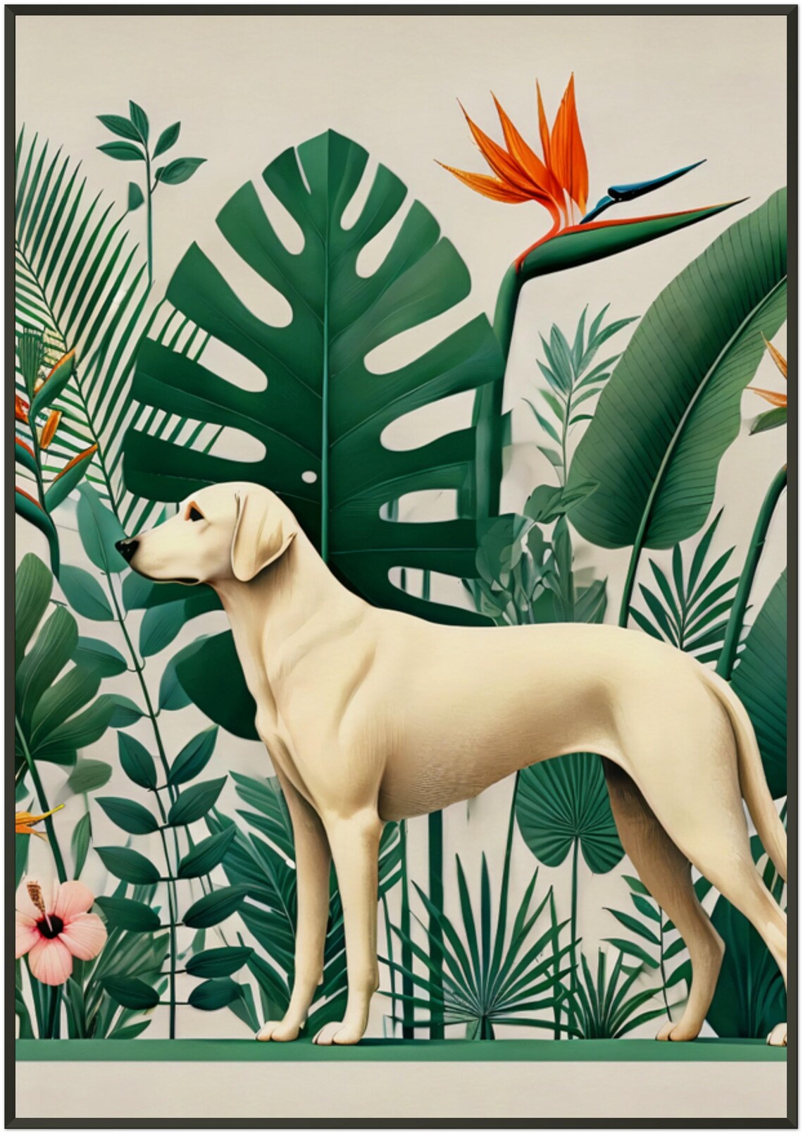 Yellow Labrador Retriever Tropical Botanical Garden Art Poster - Image 5