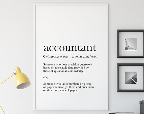 Accountant Gift Personalized Funny Accountant Definition Print Retirement Gift Coworker Gift Gift For Boss New Job Gift For Him Her