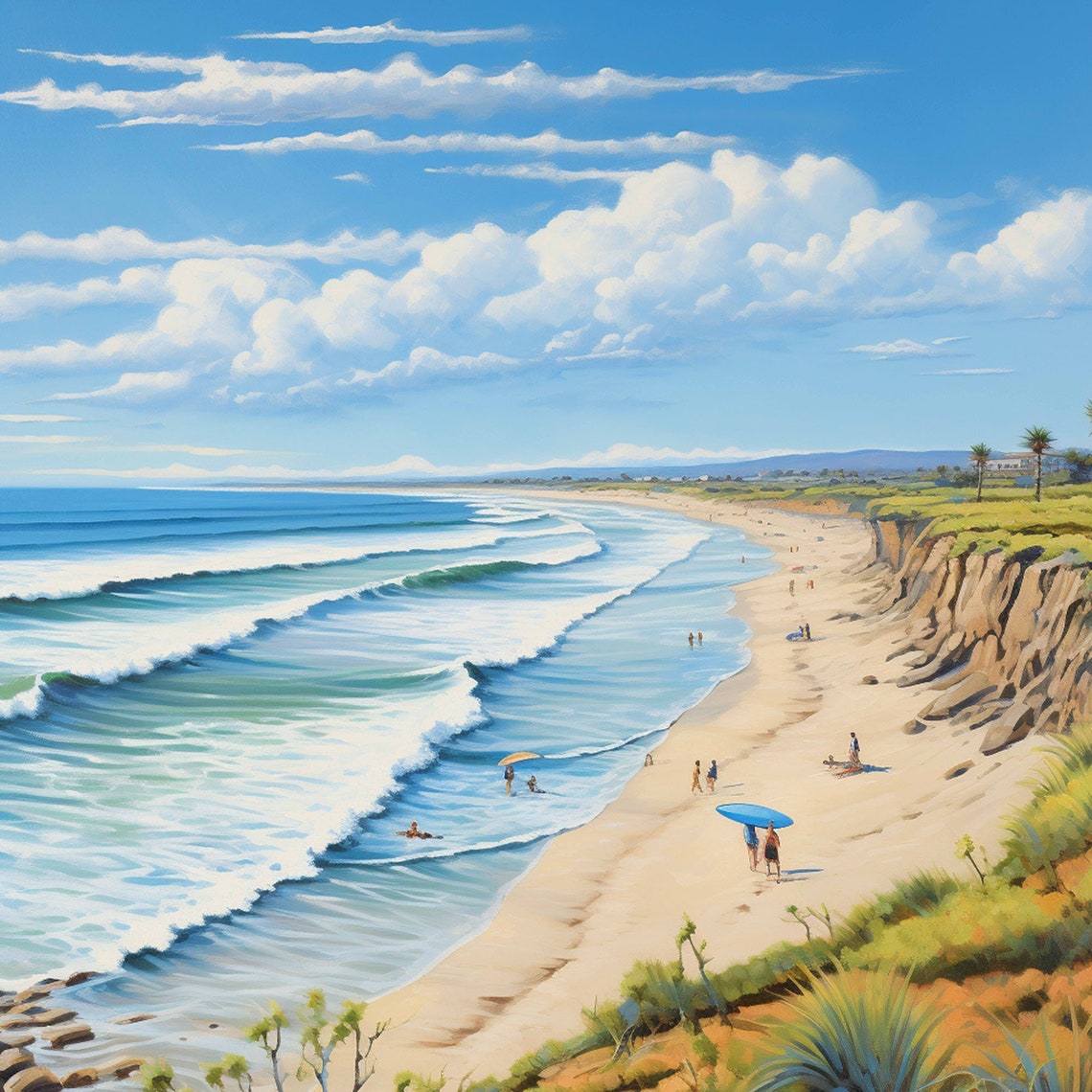 San Onofre Beach San Diego County California Coastal Waves Poster - Image 4