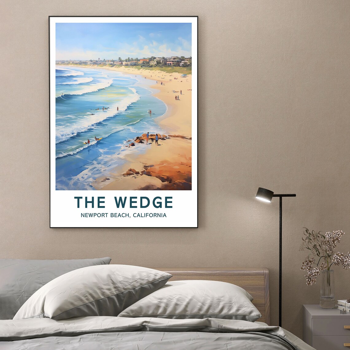 The Wedge Newport Beach California Surf Waves Ocean Travel Poster - Image 3
