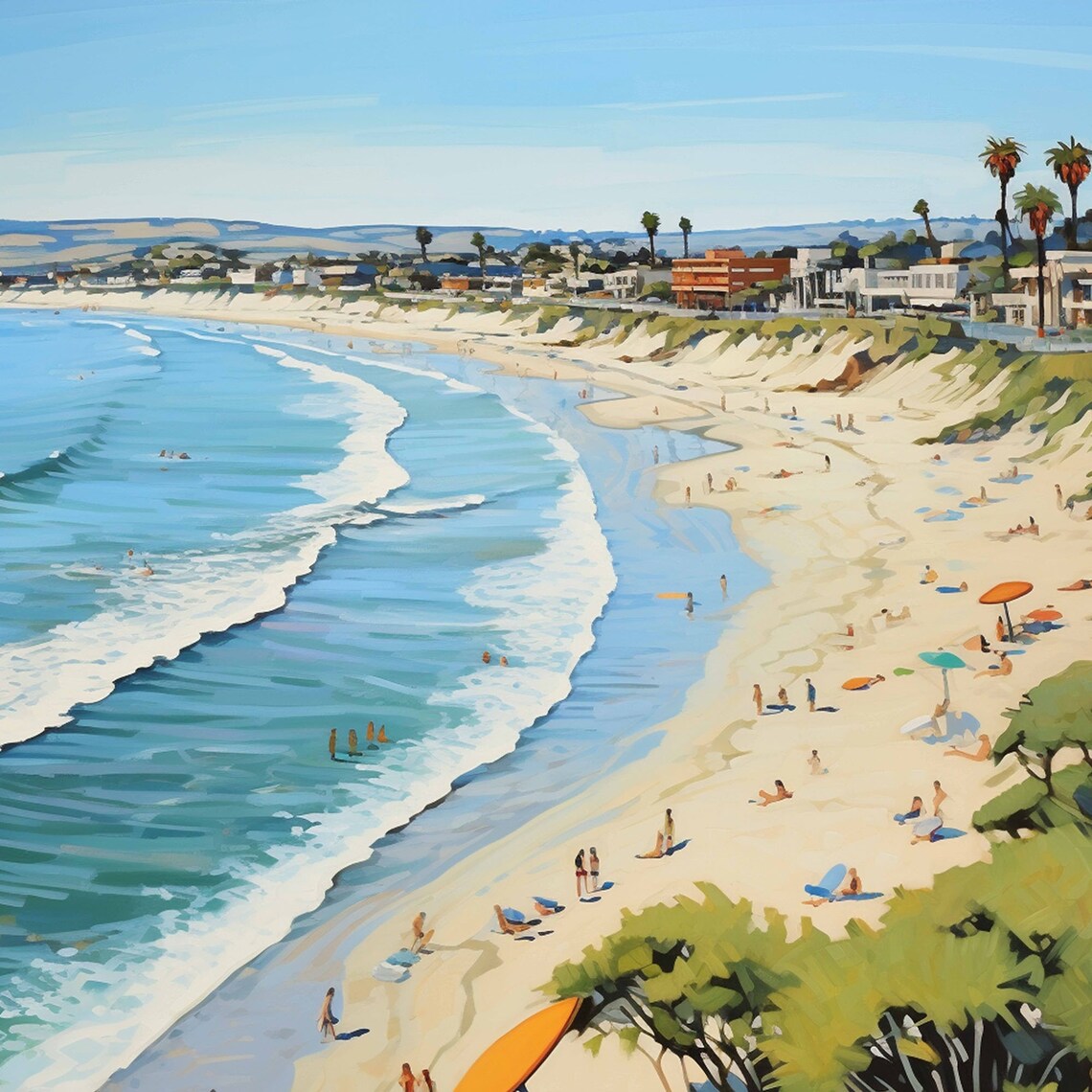 Campus Point Isla Vista California Surf Beach Travel Art Poster - Image 4