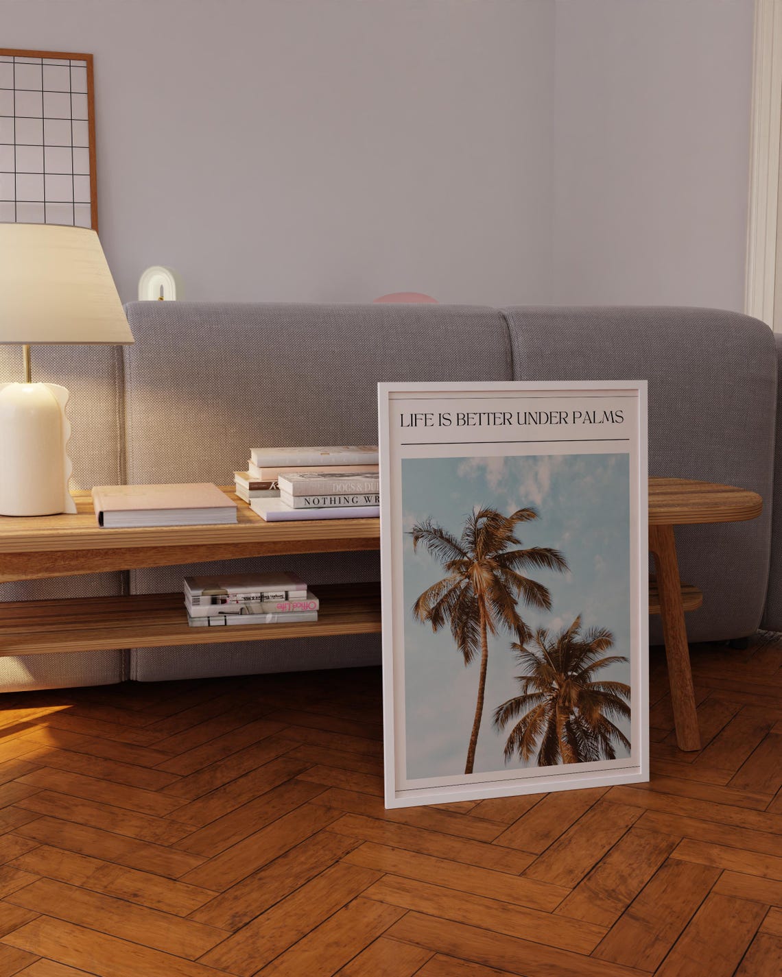 Life Is Better Under Palms Photo Palm Tree Tropical Beach Poster - Image 5