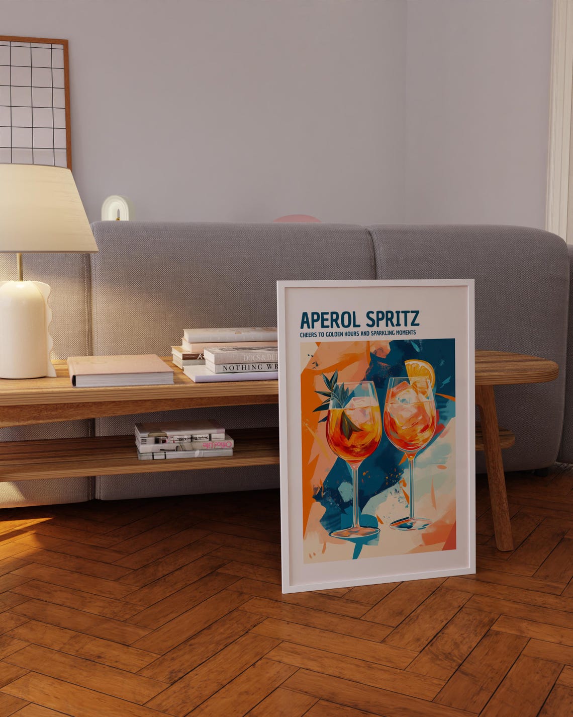 Aperol Spritz Cheers Golden Hours Poster Painterly Cocktail Glasses - Image 5