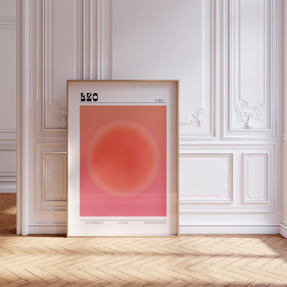 Leo Aura Zodiac Poster Aesthetic Wall Art Astrology Gifts Manifestation Leo Gift Teen Room Decor Spiritual Gifts Zodiac Sign
