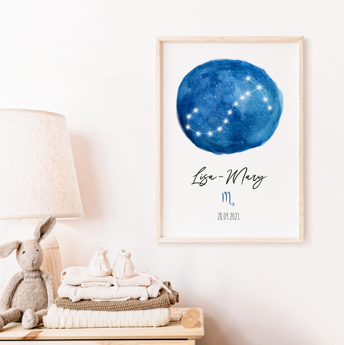 Scorpio Constellation Blue Circle Personalized Name Gift Poster - Image 5