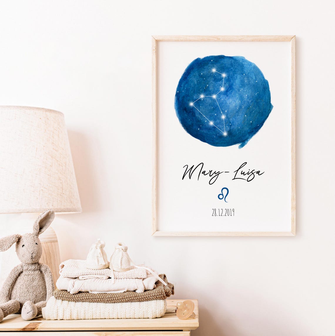 Leo Constellation Blue Circle Personalized Name Star Gift Poster - Image 5