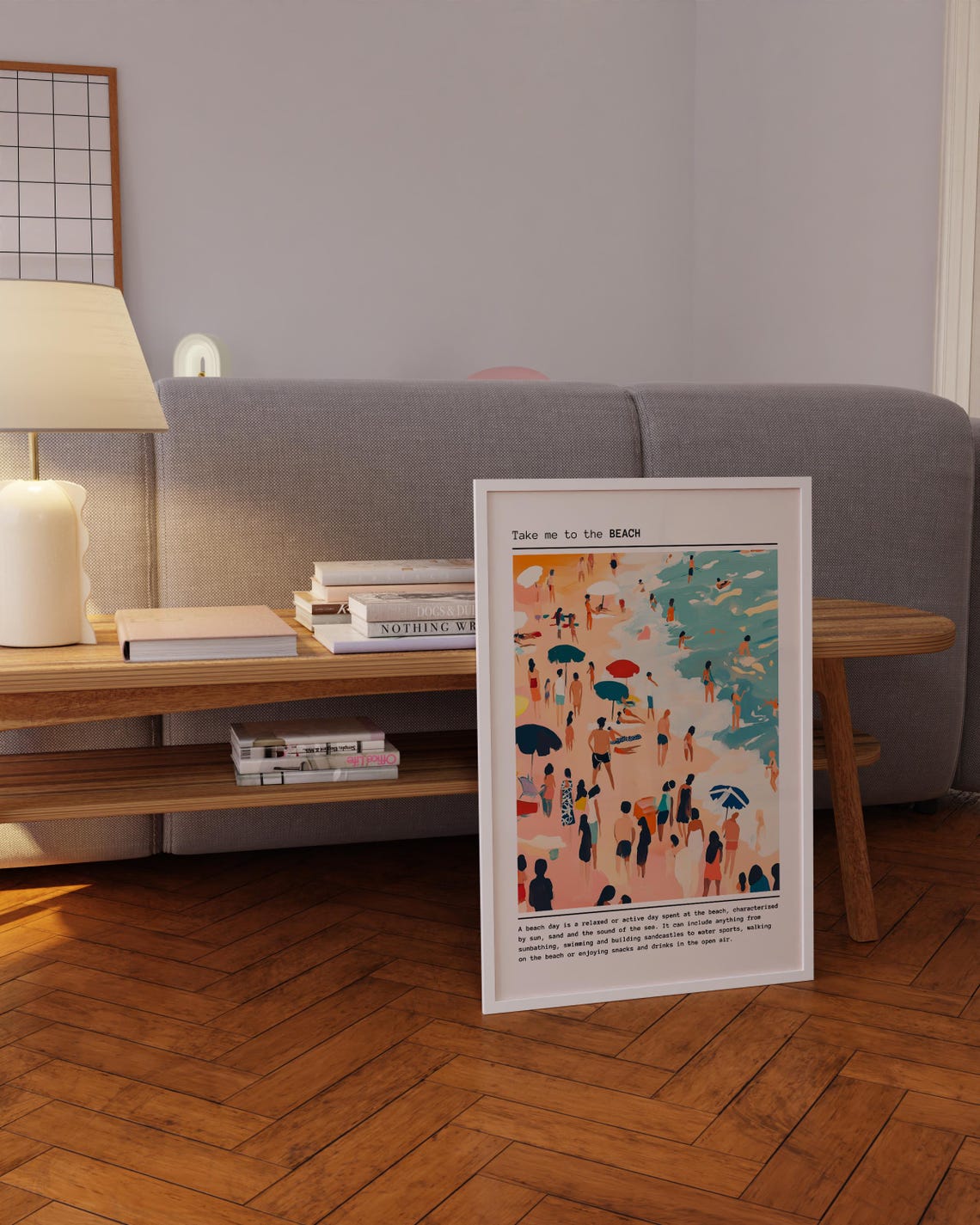 Take Me To The Beach Crowded Seaside Art Painting Travel Poster - Image 5