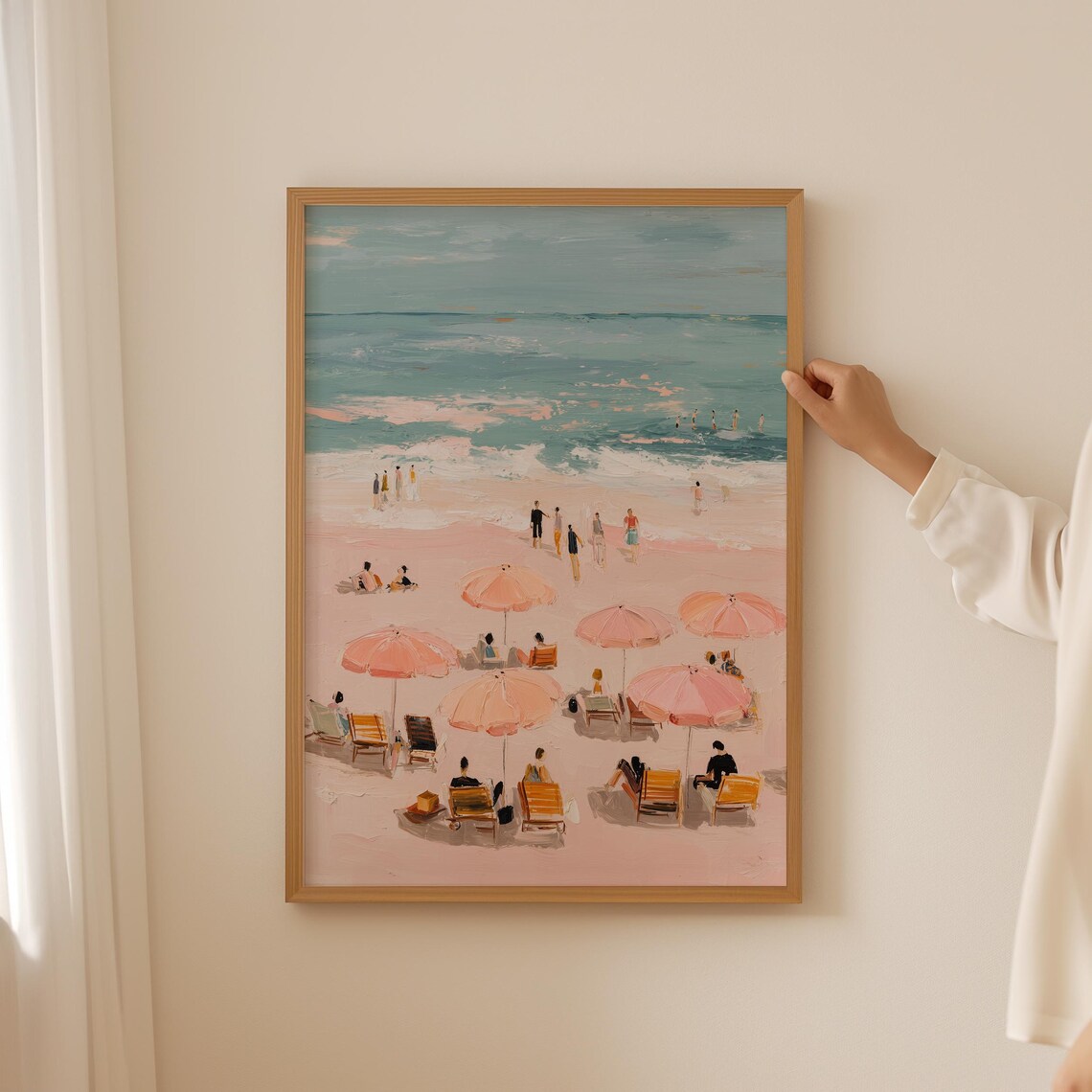 Abstract Coastal Surf Art Print, Danish Pastel Beach