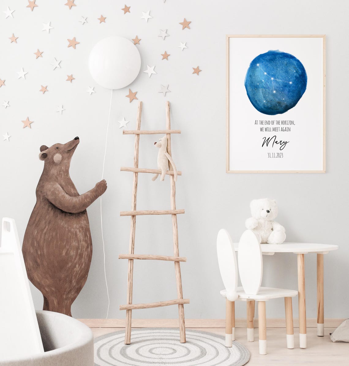 Personalized Zodiac Star Map Baby Loss Memorial Keepsake Poster - Image 4