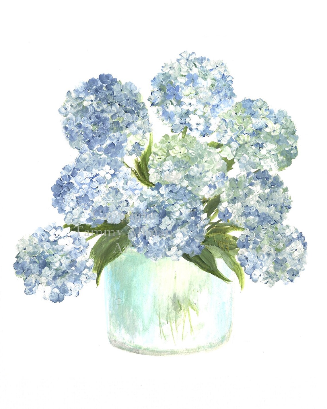Watercolor Hydrangea Series 1, Botanical Art Print - Image 5