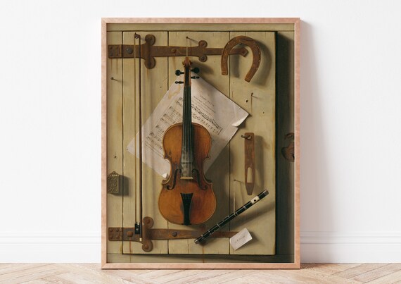 William Michael Harnett Violin and Music Trompe Loeil Still Life Poster