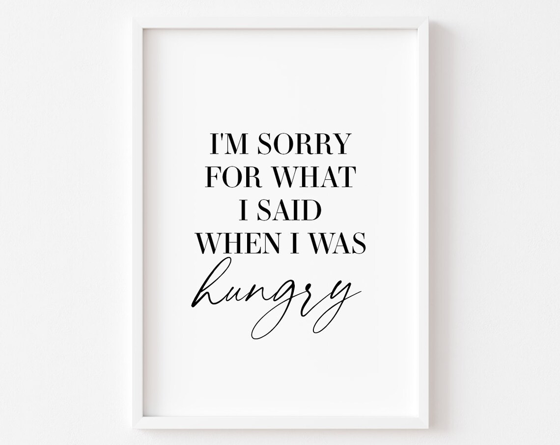 Kitchen Print, Funny Food Wall Art Poster
