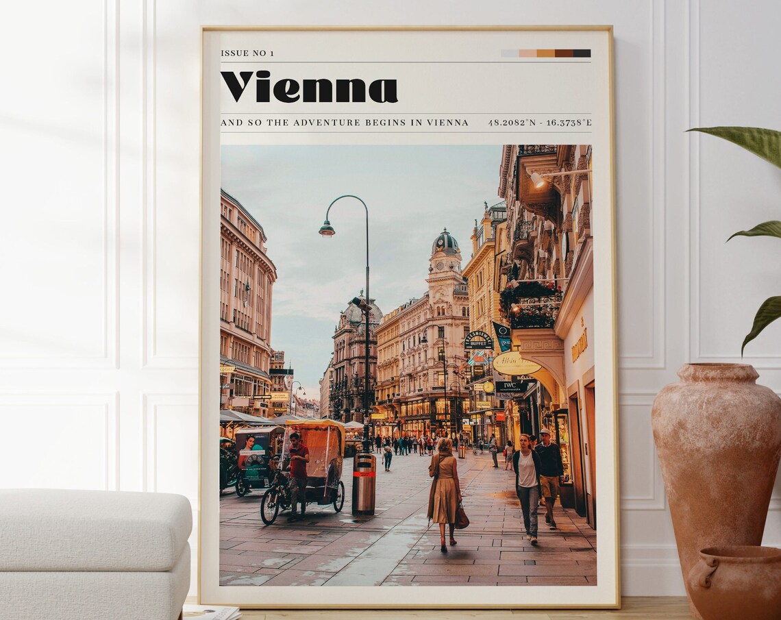 Vienna Austria Historic Street Travel Poster Adventure Begins Photography Art