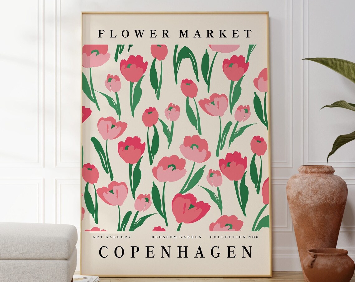Flower Market Copenhagen Boho Art Print