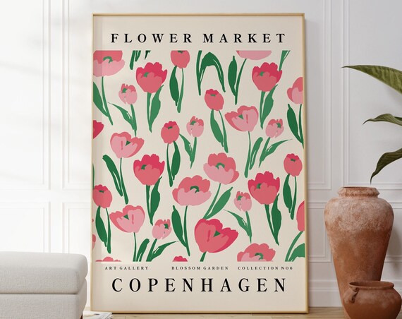 Flower Market Copenhagen Boho Art Print