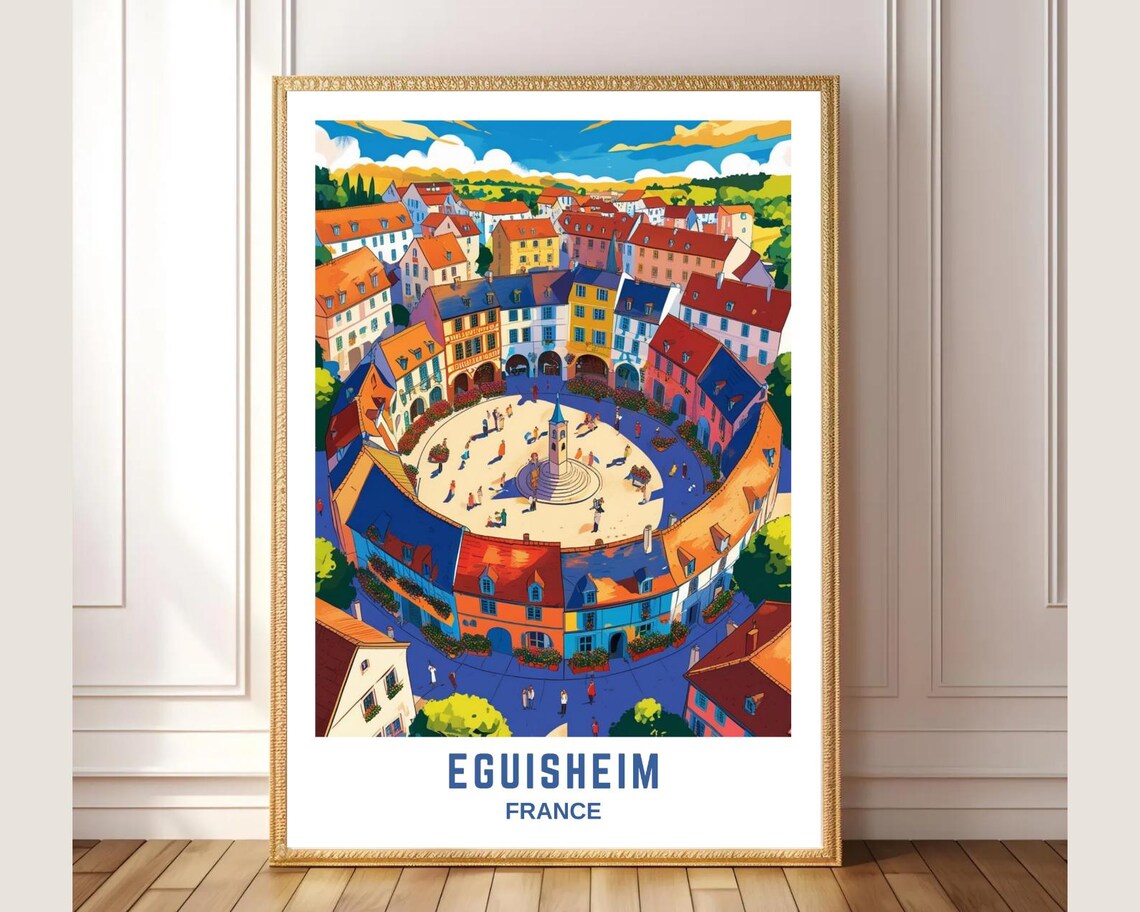 Eguisheim France Circular Old Town Square Village Travel Poster
