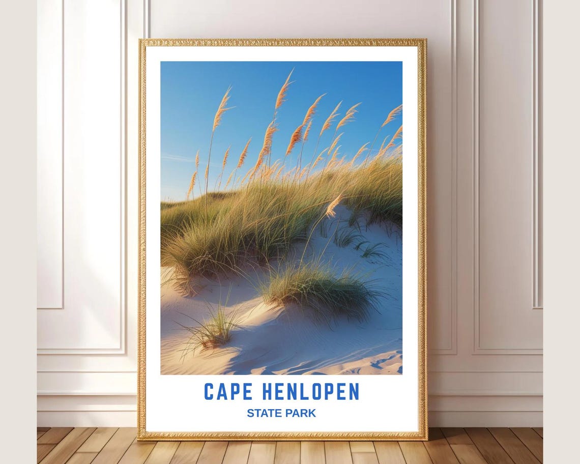 Cape Henlopen State Park Sandy Dunes Beach Grass Travel Poster